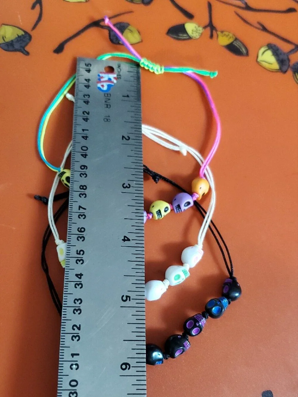 Adjustable Skull Bead Bracelets - Multicolor Set Of 3